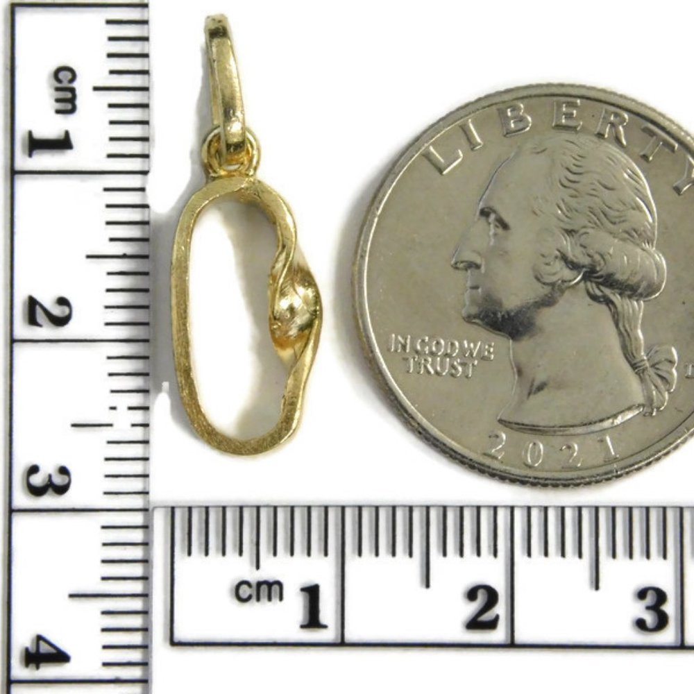 Small Infinity Band Charm Pendant 14k Yellow Gold!! - Picture 5 of 5